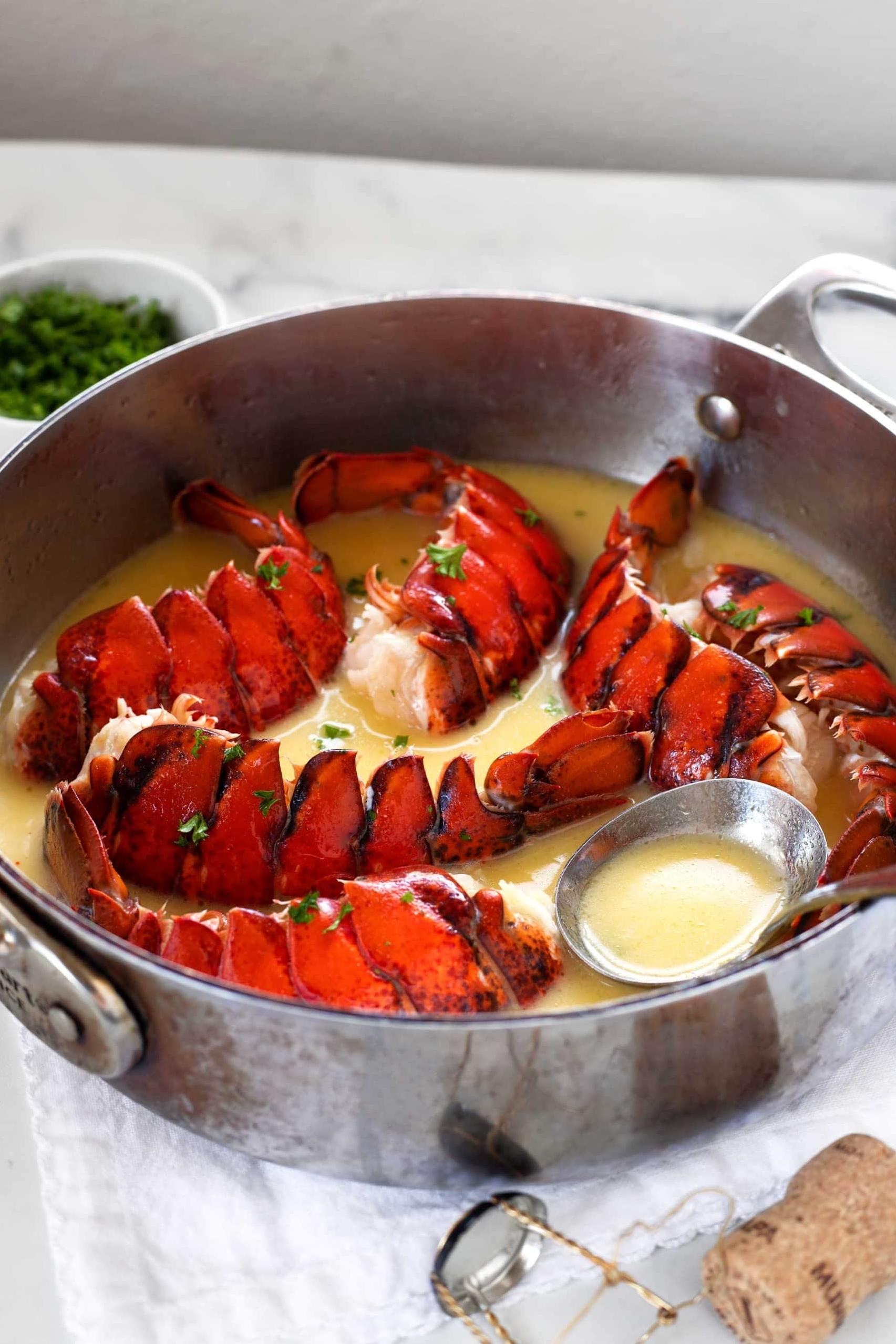  This dish is all about indulging in the finest with the perfect combination of succulent lobster and sparkling Champagne.