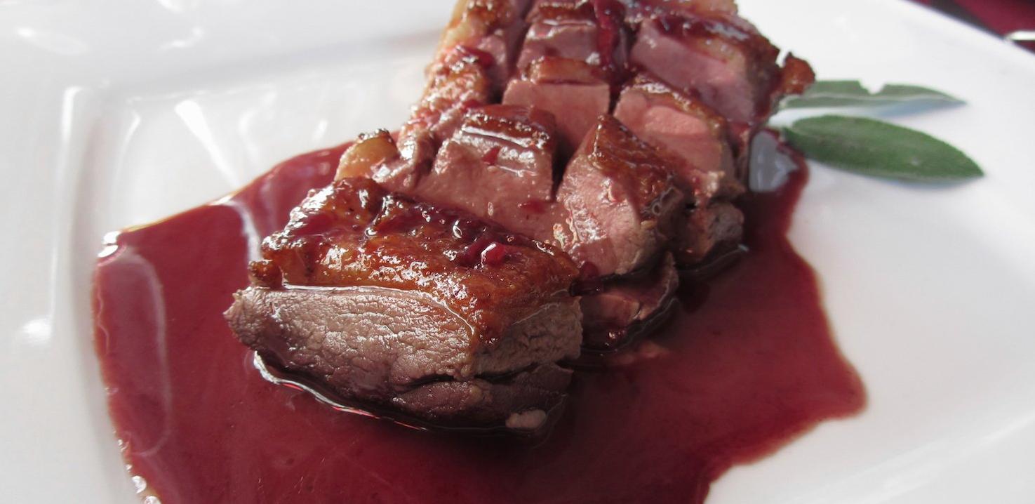  This roasted duck is the star of the show.
