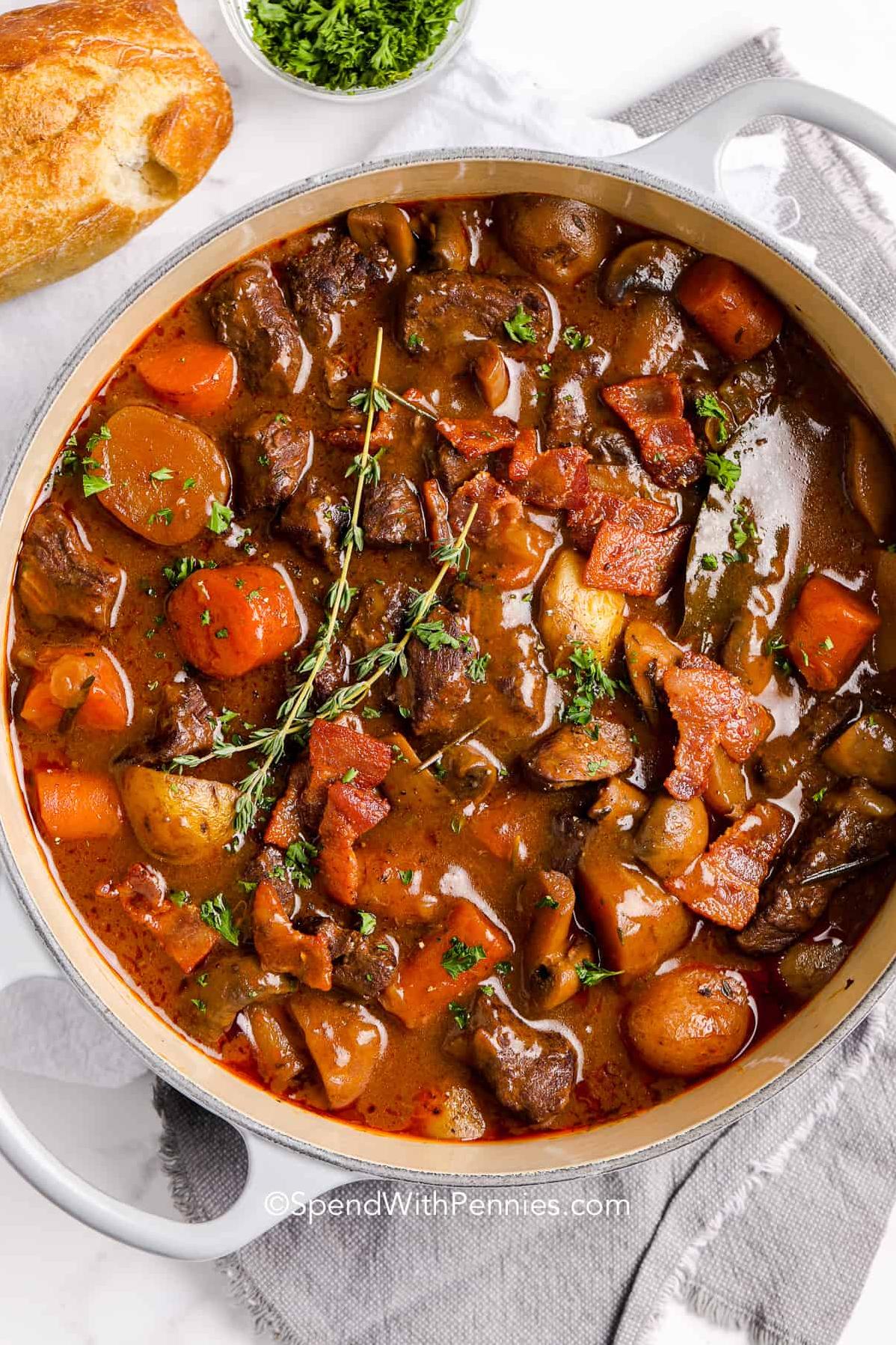  This savory stew is a feast for both the eyes and the taste buds.