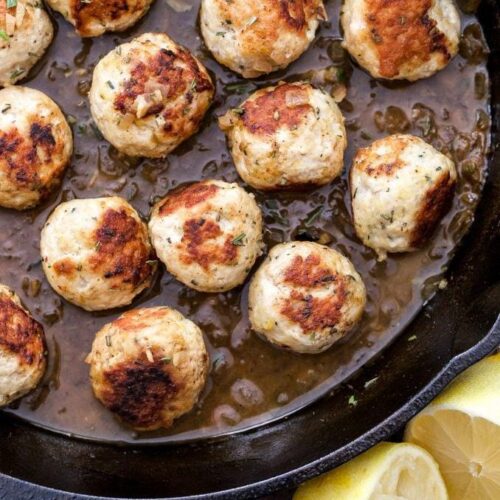 Turkey Meatballs in Wine Sauce