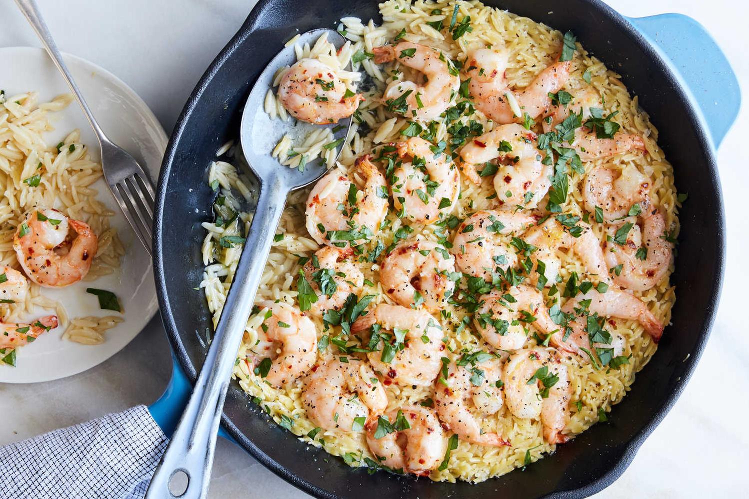  Up your dinner game tonight with this mouthwatering orzo and shrimp combination.